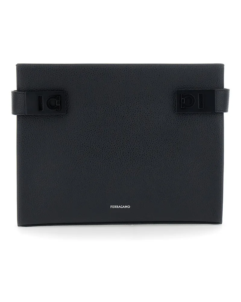 Ferragamo Hug Clutch — Black Black