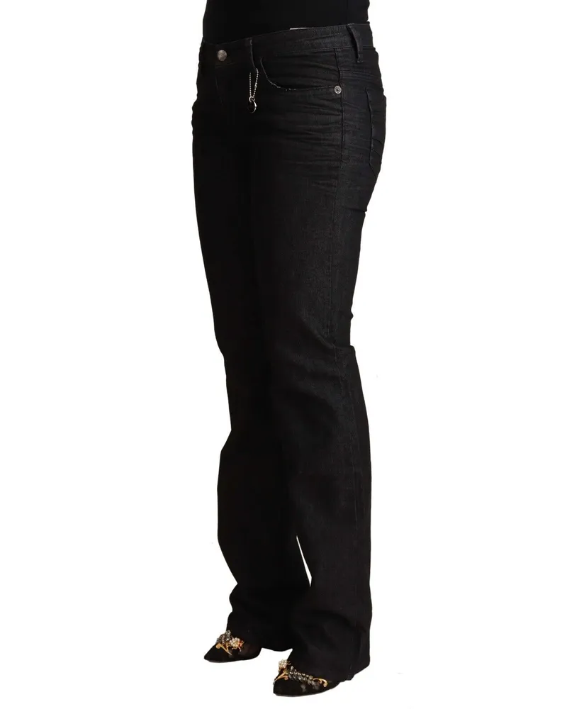 CoSTUME NATIONAL Women's Black Cotton Low Waist Skinny Jeans Lycra Clothing Black