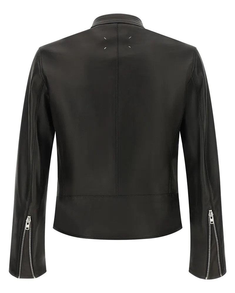 Maison Margiela Men's Black Lamb Leather Jacket Clothing Black