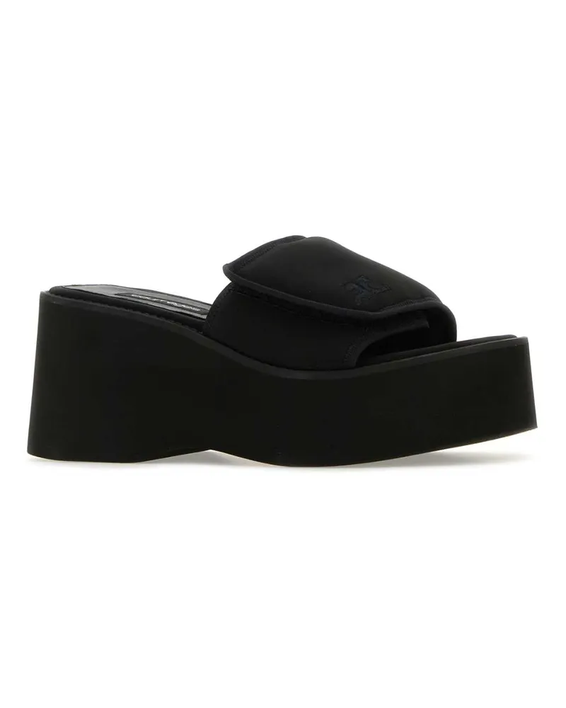 Courrèges Women's Black Stretch Polyester Blend Scusa Wave Slippers Flat Shoes Black