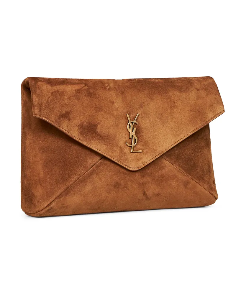 Saint Laurent Women's Envelope Clutch Cassandre Camel Calfskin Camel