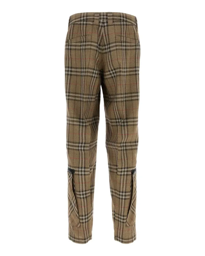 Burberry 8108349 C1846 Brushipcheck Exterior: Viscose Silk Pantaloni Trousers Beige