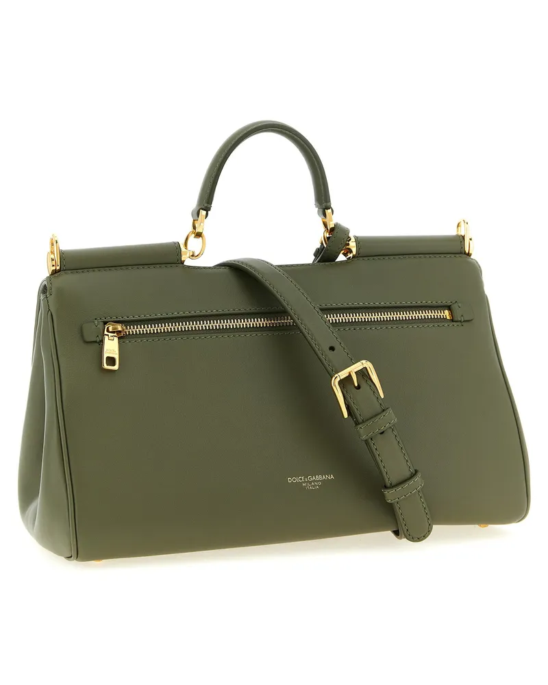 Dolce & Gabbana Women's Bicolor Calfskin Handbag Bag Green