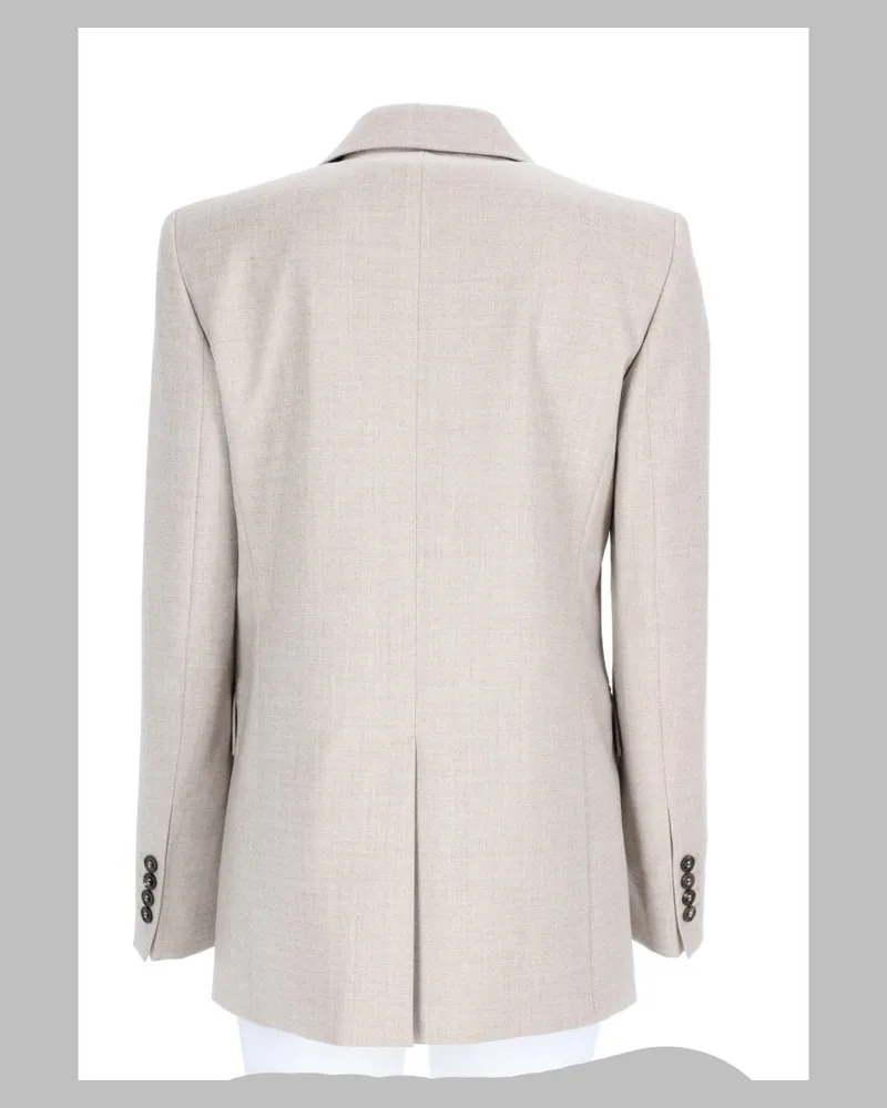 Max Mara Virgin Wool Single-Breasted Blazer — Gray Gray