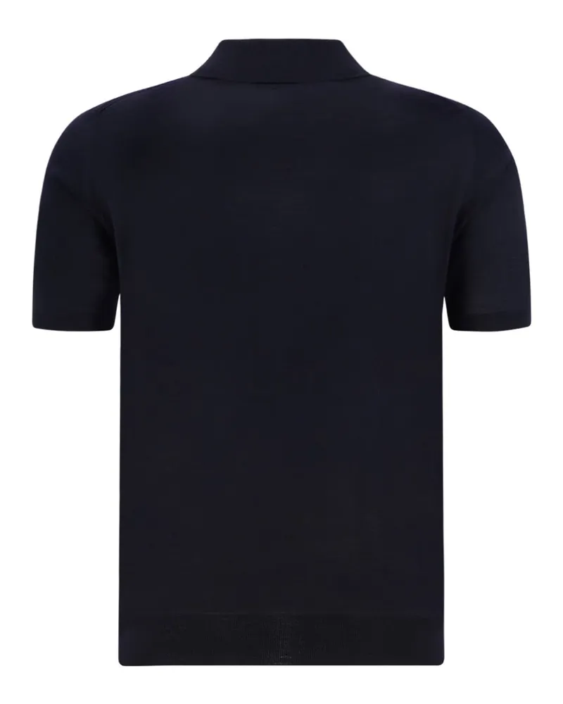 Prada Men's Polo Shirt Virgin Wool Black Fleece (ovis Aries) T-shirts And Polos Black
