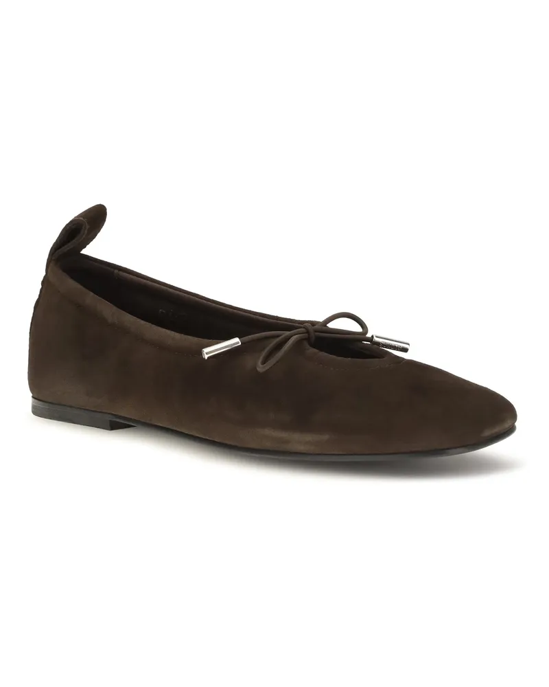 Alohas Goatskin Leather Ballerina Flat — Brown Brown