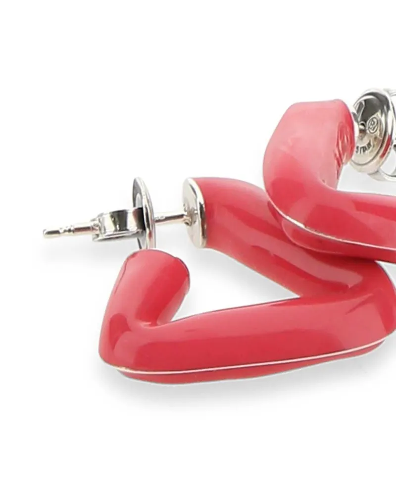 Bottega Veneta Sterling Silver Earrings — Pink Pink