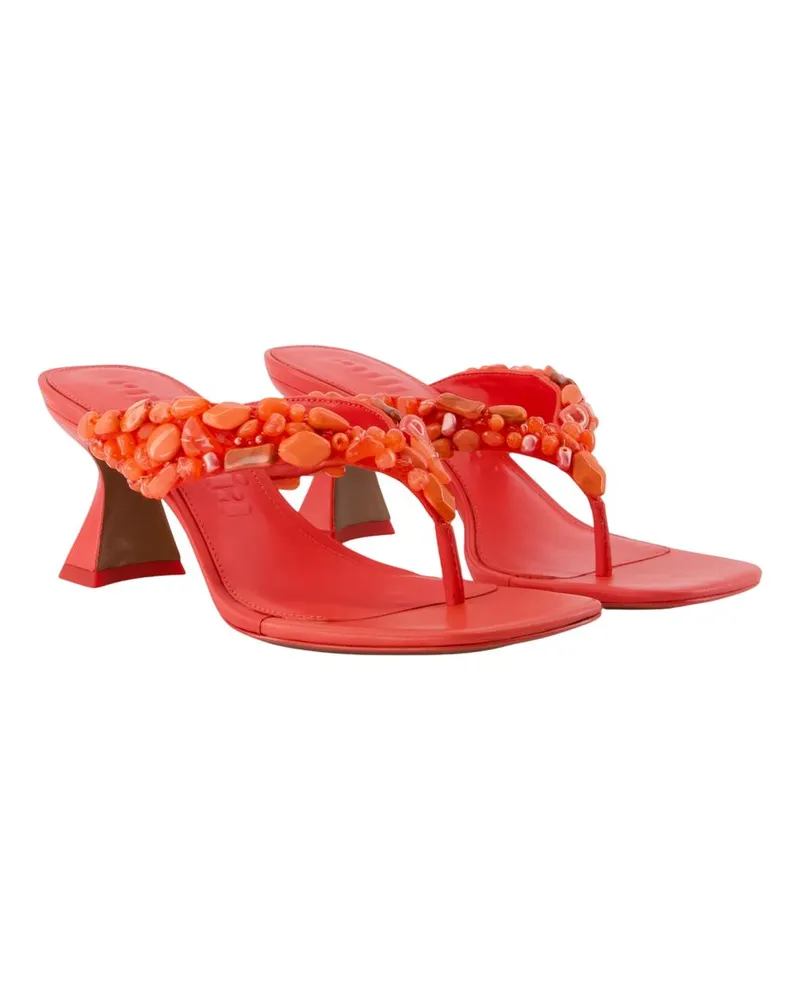 Cult Gaia Women's Abi Pumps -  Leather Red Lambskin Shoes Red