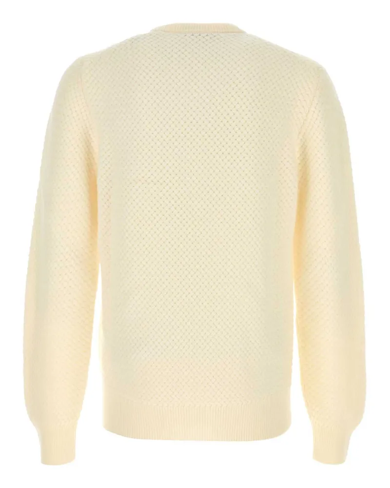 Dolce & Gabbana Men's Ivory Wool Sweater Biancobrillante Exterior: Virgin Maglieria Beige