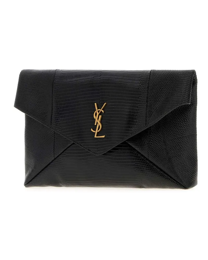 Saint Laurent Women's Black Leather Clutch Neronero Black