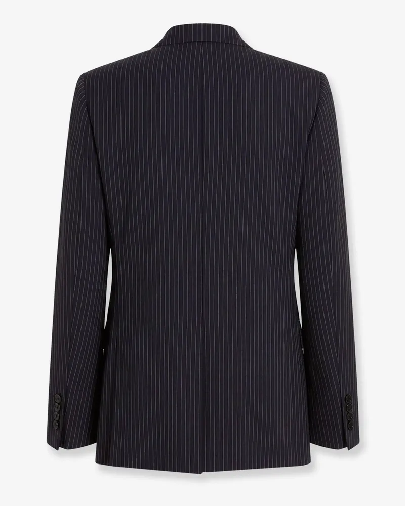 Dolce & Gabbana Men's Double-Breasted Martini Light Pinstriped Wool Blazer Blue Virgin Blazers Jacket Blue