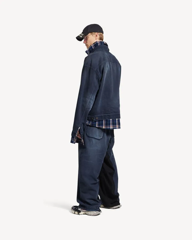 Balenciaga Colour-Block Denim Jacket — Navy Navy