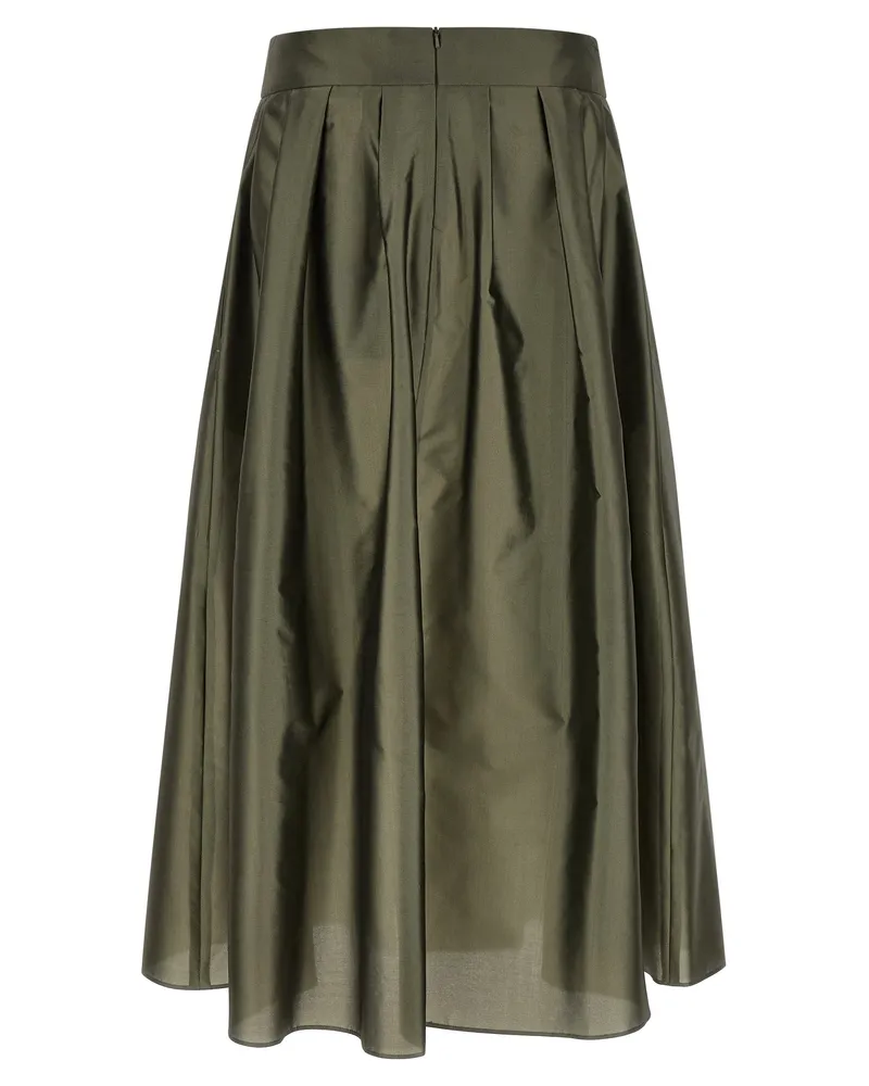 Max Mara Women's Bicolor Polyester Mini Skirt Green