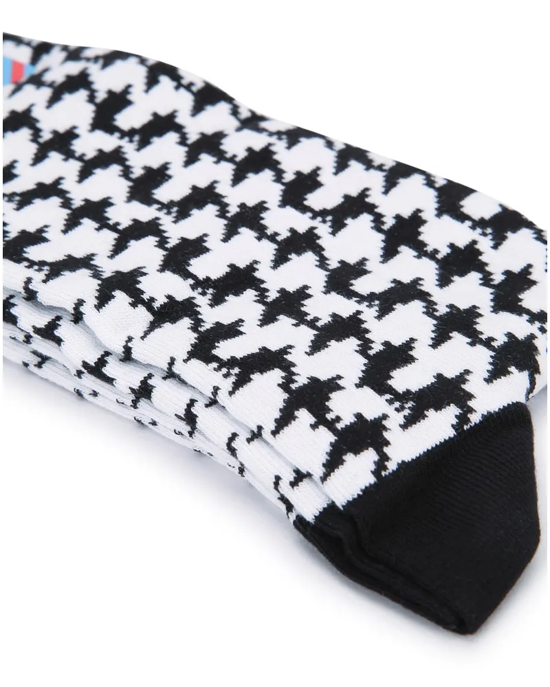 ICECREAM Men's Calze Black-White Cotton + Polyamide Elastane Black/white Socks Multicolor