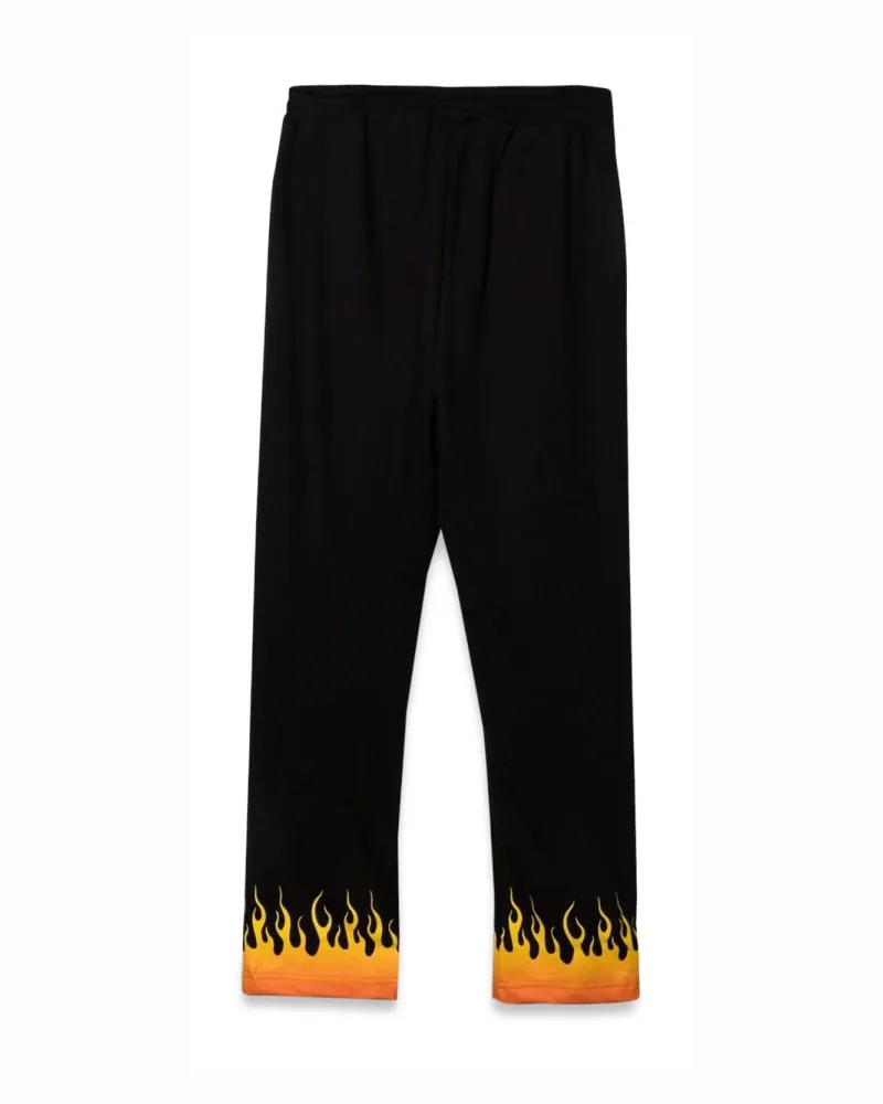 Vision Of Super Red Flame-Motif Trousers — Black Black