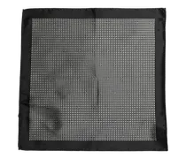 Micro-Geometric Silk Pocket Square — Black