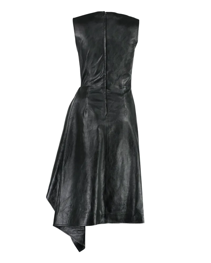 Bottega Veneta Women's Leather Dress Forest Lamb Black