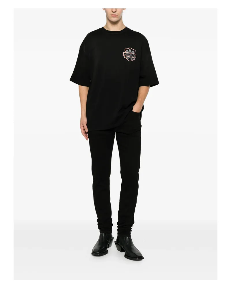 Amiri Logo-Embellished Cotton T-Shirt — Black Black