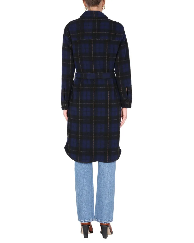 Woolrich Wool Blend Trench Coat — Blue Blue