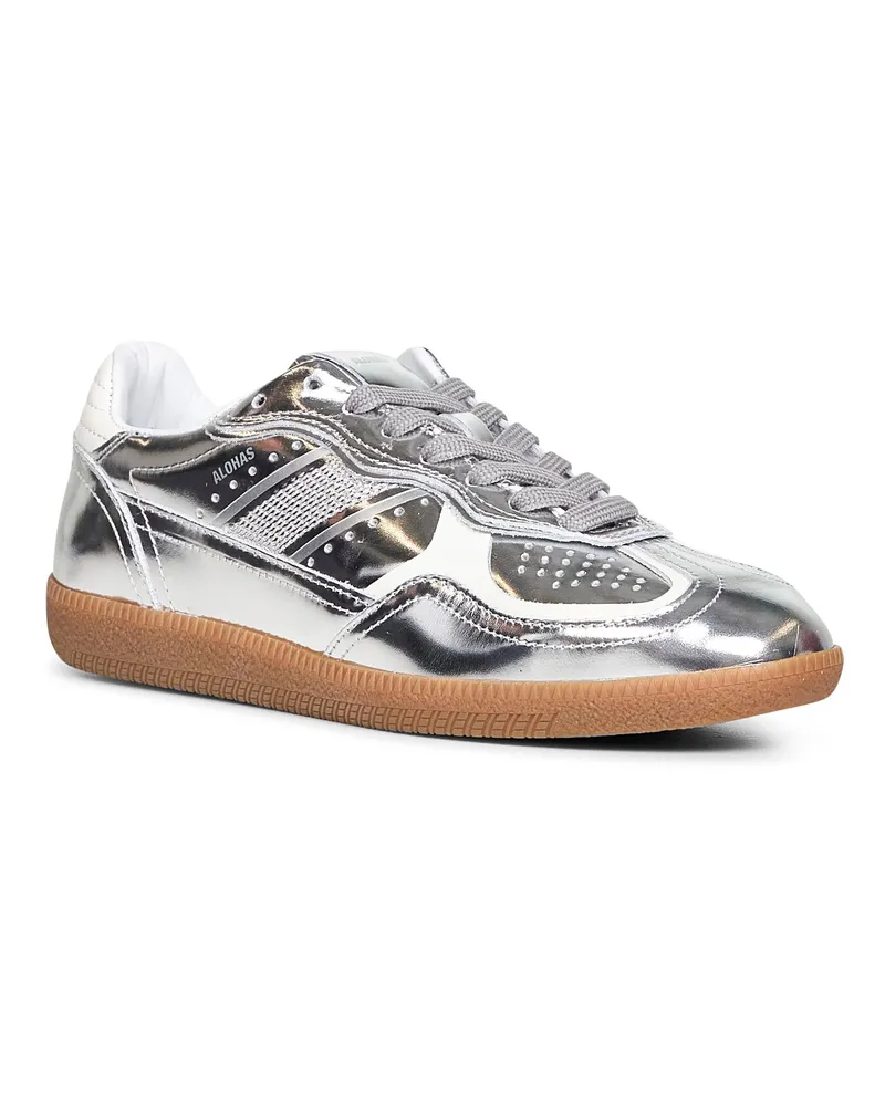 Alohas Women's Silver Recycled Leather Tb.490 Sneakers Trainers Silver