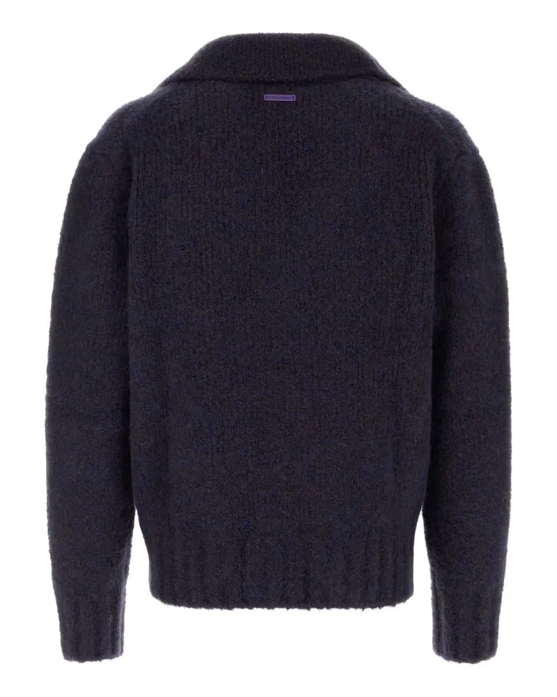 Dolce & Gabbana Wool Blend Collared Sweater — Navy Navy