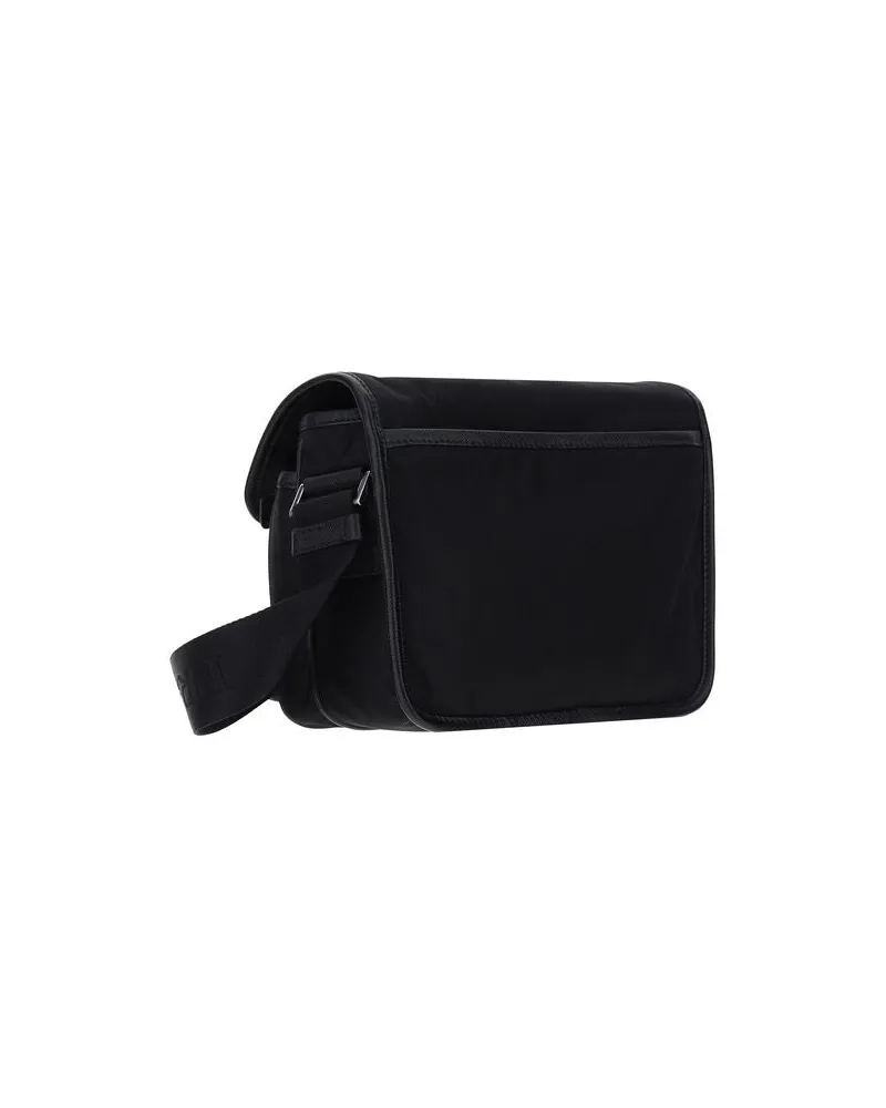 Prada Re-Nylon with Detachable Clutch Shoulder Bag — Black Black
