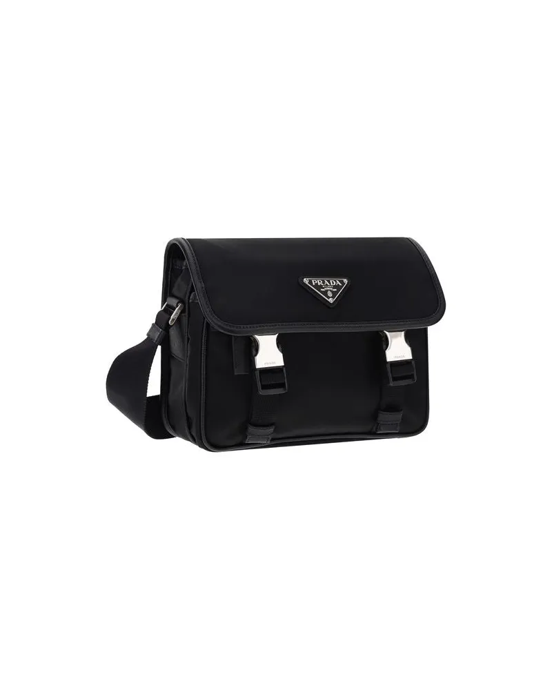 Prada Men's Black Polyamide Shoulder Bag Black
