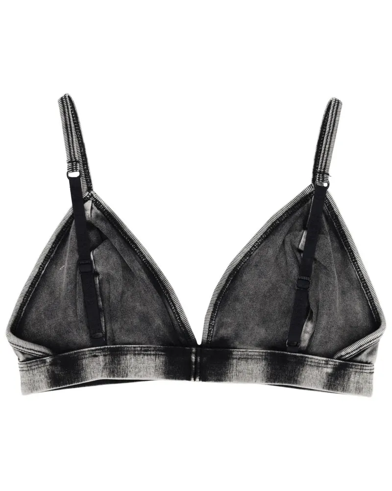 Diesel Denim Cotton Triangle Bikini Top — Gray Gray