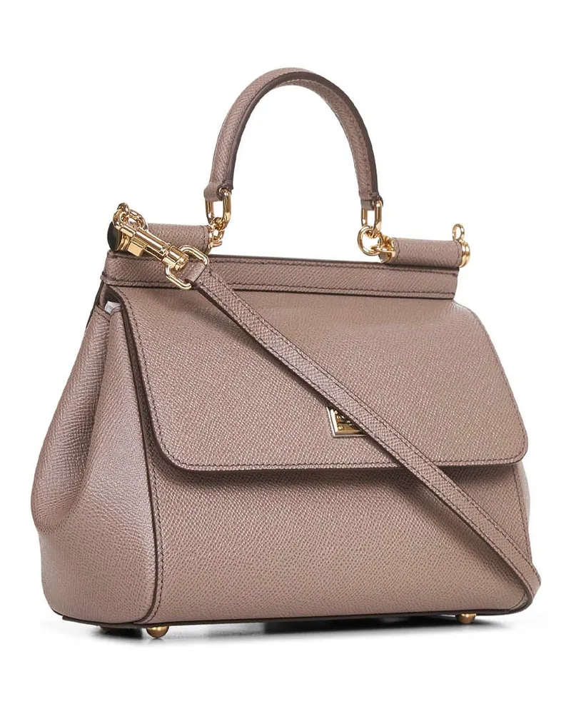 Dolce & Gabbana Medium Sicily Top Handle Bag — Taupe Taupe