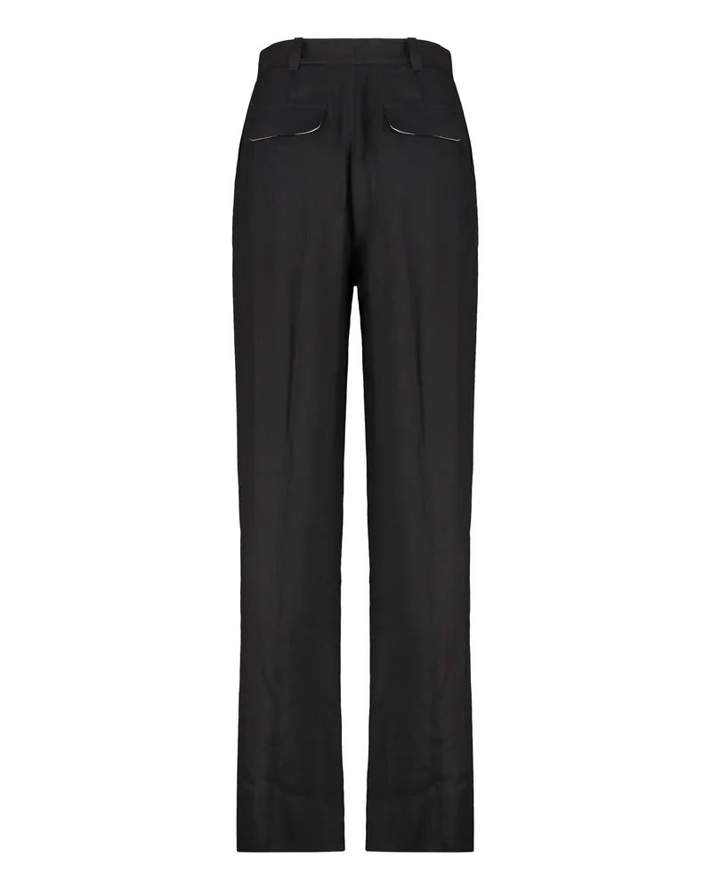 Elisabetta Franchi Women's Wide-Leg Trousers High-Waist Black Viscose Black