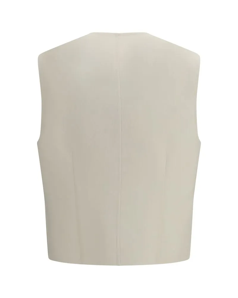 Fendi Wool Tailored Vest — Beige Beige