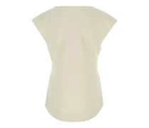 Unisex Deep Vee Tank Top Beige Polyester Wool Lycra Sweater