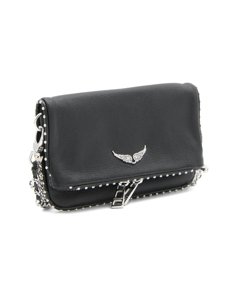 Zadig & Voltaire Studded Calf Leather Shoulder Bag — Black Black