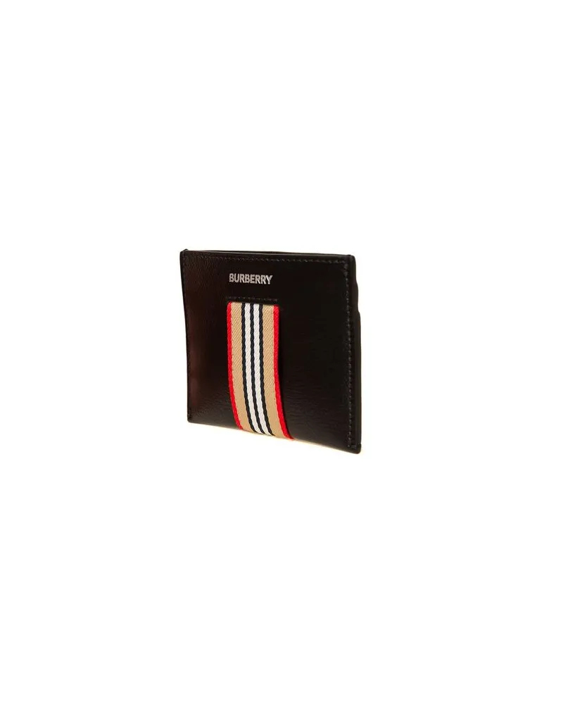 Burberry Calf Grain Leather Card Case — Black Black