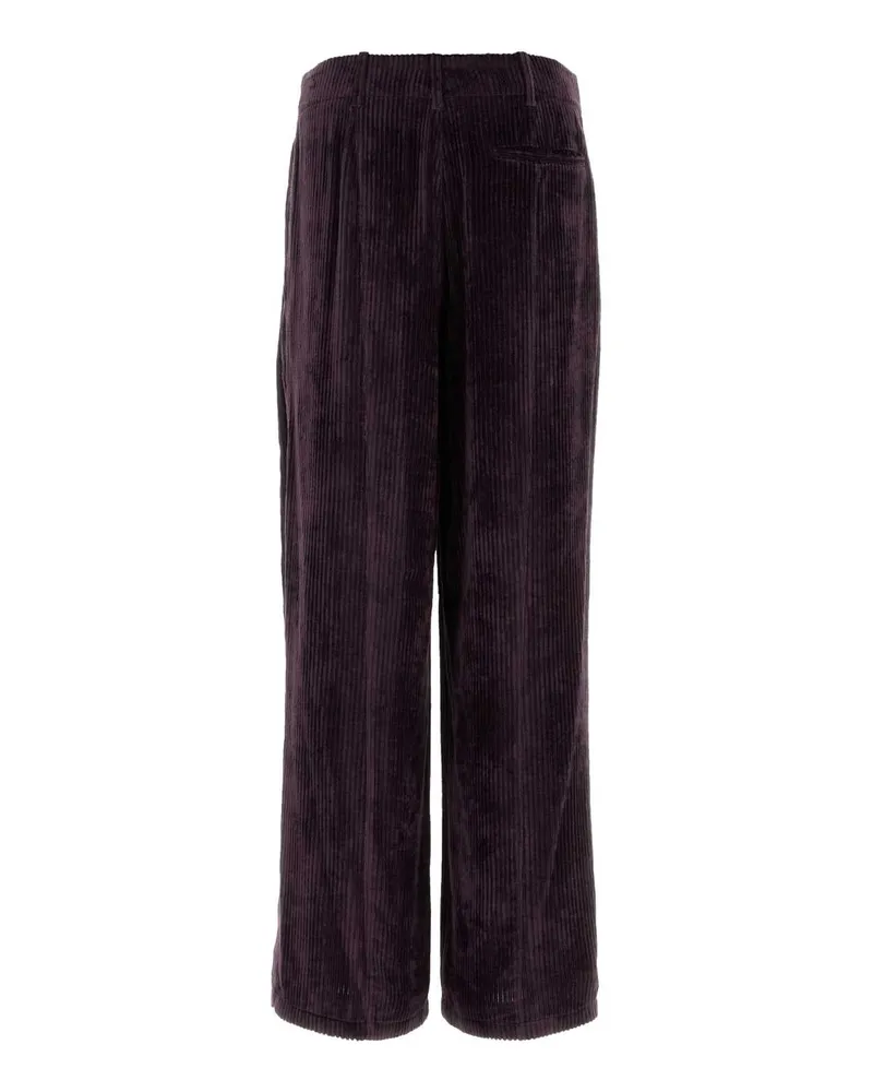 Giorgio Armani Corduroy Wide-Leg Trousers — Purple Purple