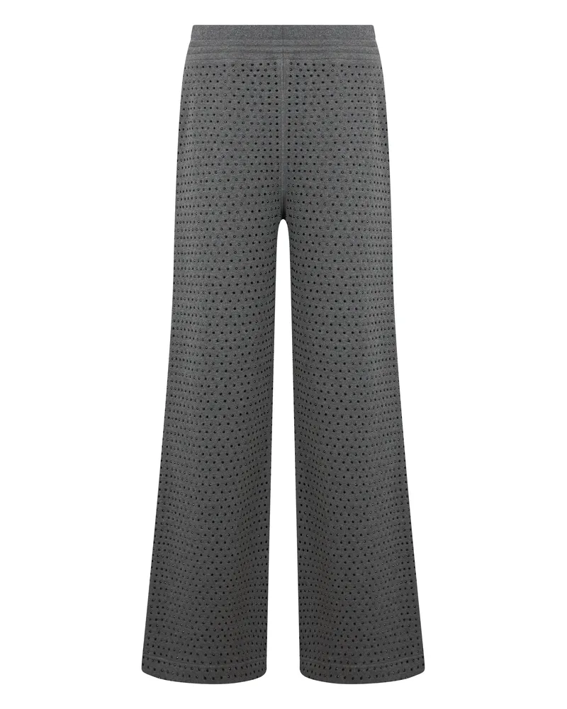 Pinko Women's Fleece Track Pants Charcoal Grey Cotton Gray