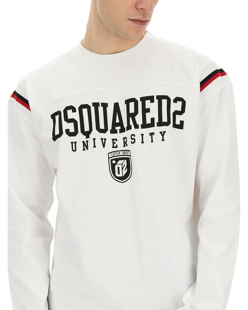 Dsquared2 Logo Cotton Sweatshirt — White White