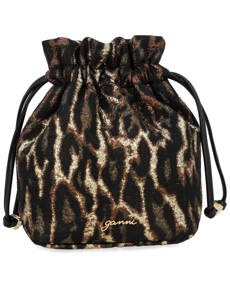 Ganni Women's Bucket Bag Bronze Recycled Polyester Handbags Hand Bronze