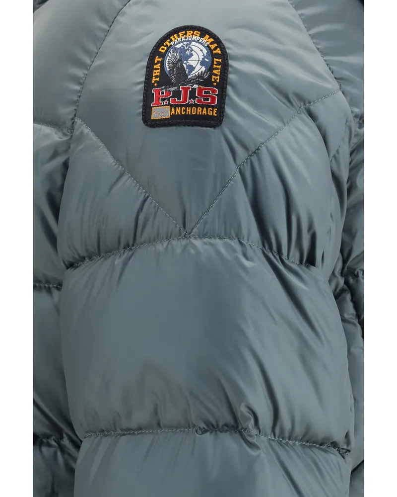 Parajumpers Men's Puffer Jacket Pharrel Green-Blue Duck Down (inner) Padded & Green/blue Green
