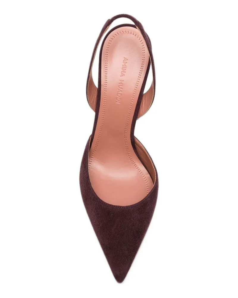 Amina Muaddi Holli Slingback Pump — Burgundy Burgundy