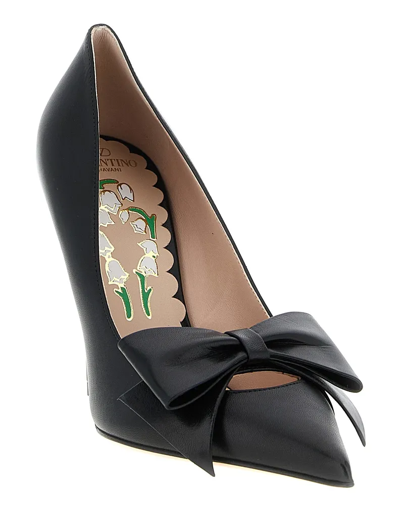 Valentino Garavani Women's Black Calfskin High Heel Pumps Black