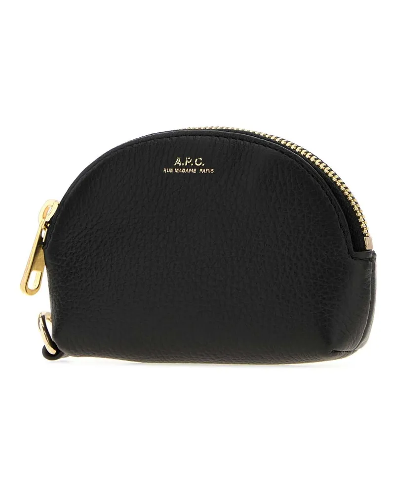 A.P.C. Women's Black Leather Monnaie Card Holder Noir Portafogli Wallet Black