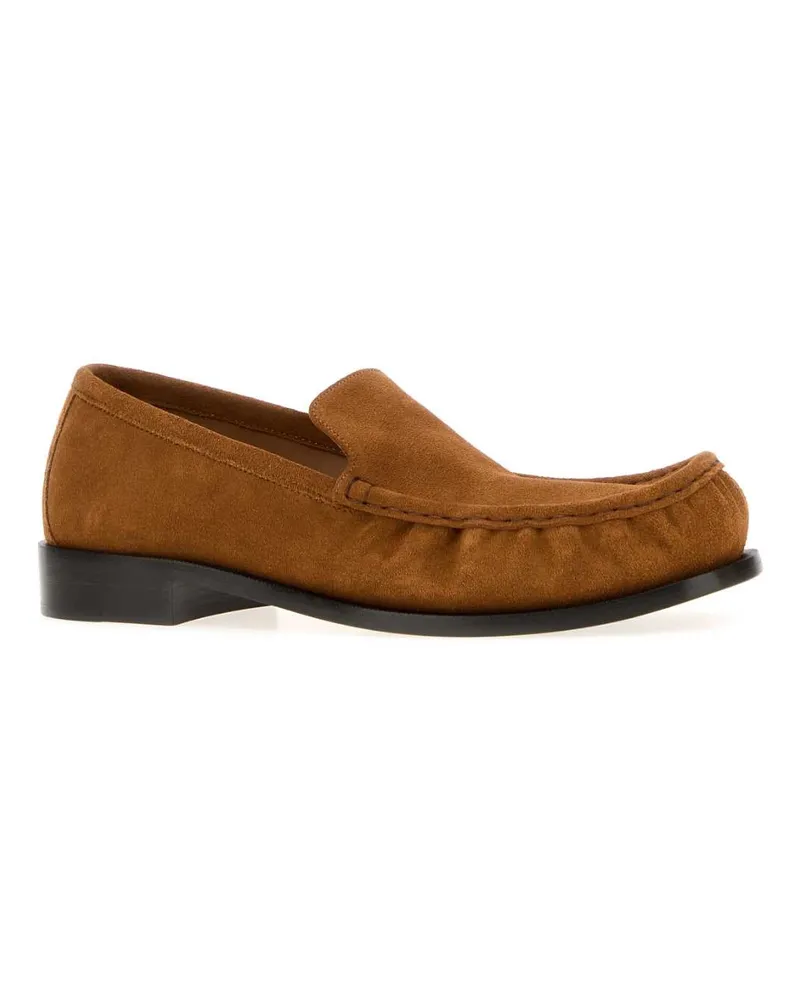 Dries van Noten Men's Camel Suede Loafers Tan Mocassini Tan