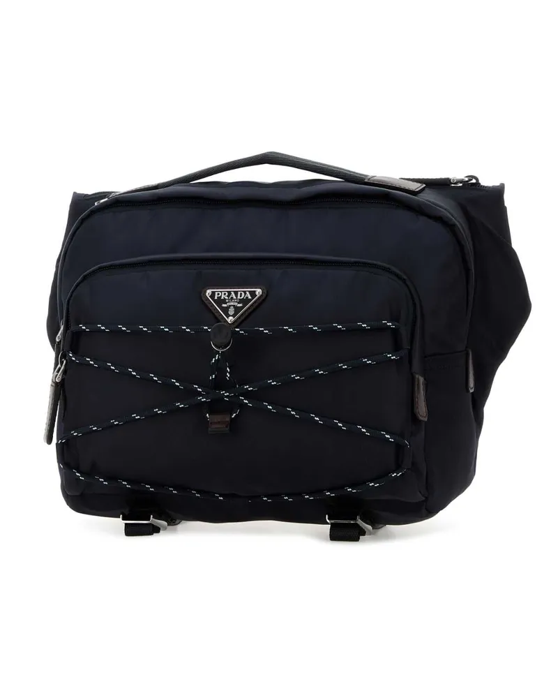 Prada Men's Dark Blue Re-Nylon  Speedrock Belt Bag Bleu Marsupi Navy