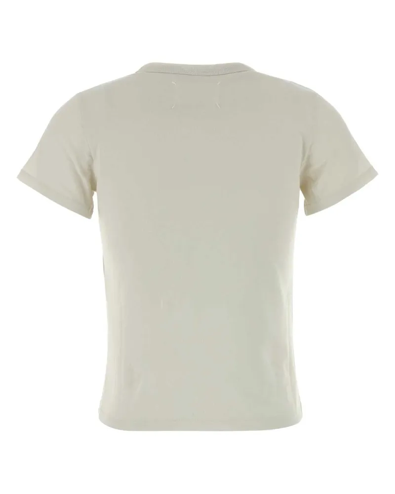 Maison Margiela Women Chalk Cotton T-Shirt Vintagewhite Exterior Beige