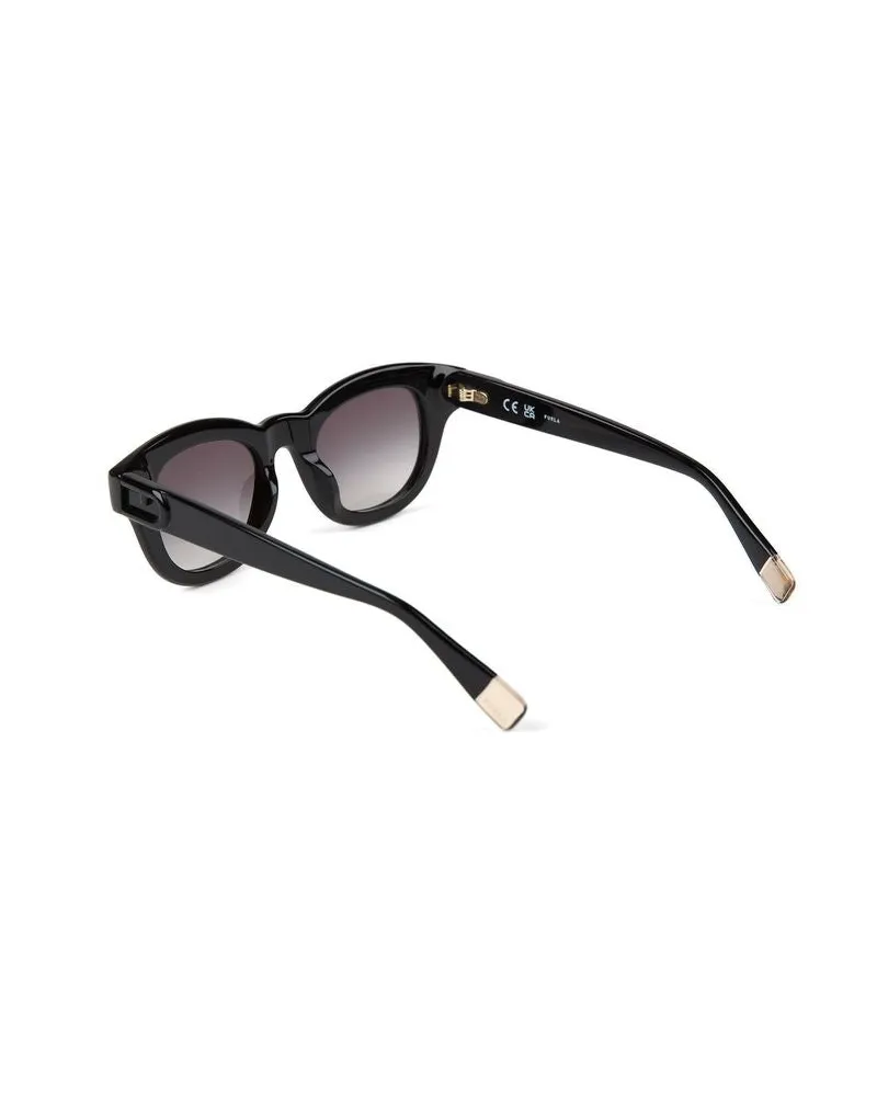 Furla Women's Sunglasses Glossy Black Acetate Eyewear Black