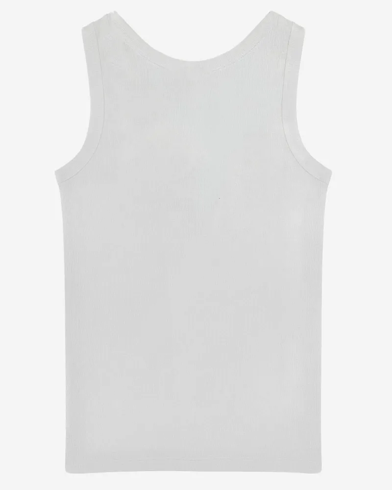 Versace Women's Stretch Cotton Tank Top With Logo White White