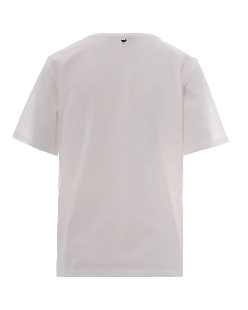 Max Mara Women T-Shirt With Graphic Print White Cotton T-Shirts & Jerseys White