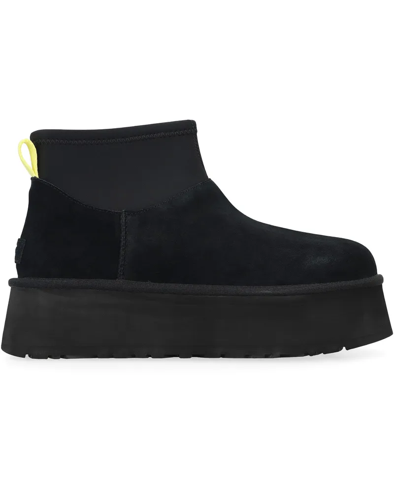 UGG Women's Classic Mini Dipper Boots Black Leather Black