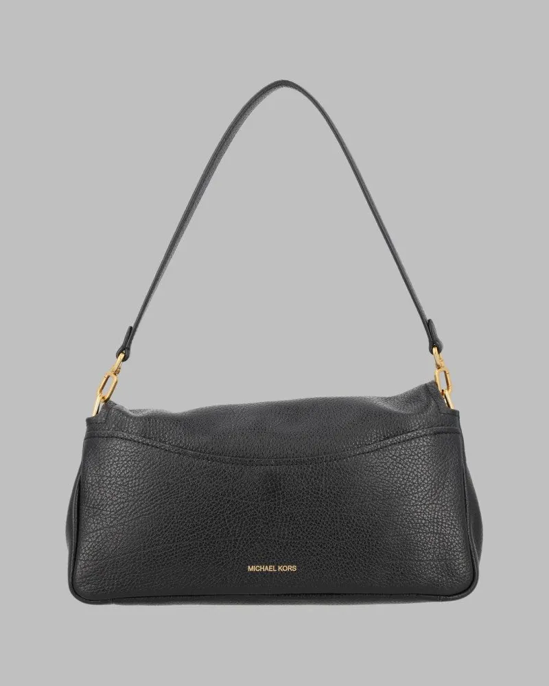 Michael Kors Bryant Leather Shoulder Bag — Black Black